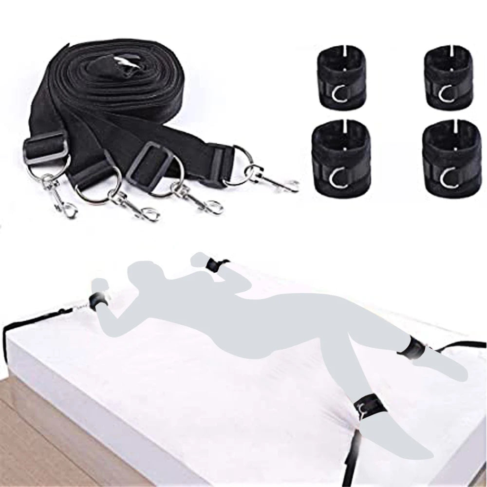 BDSM Adult Sex Toy Kits Sets for Sexy Games Bondage Mask Set Feather Handcuffs Ankle Cuff Restraints for Couple Sexual Aids ﻿18+