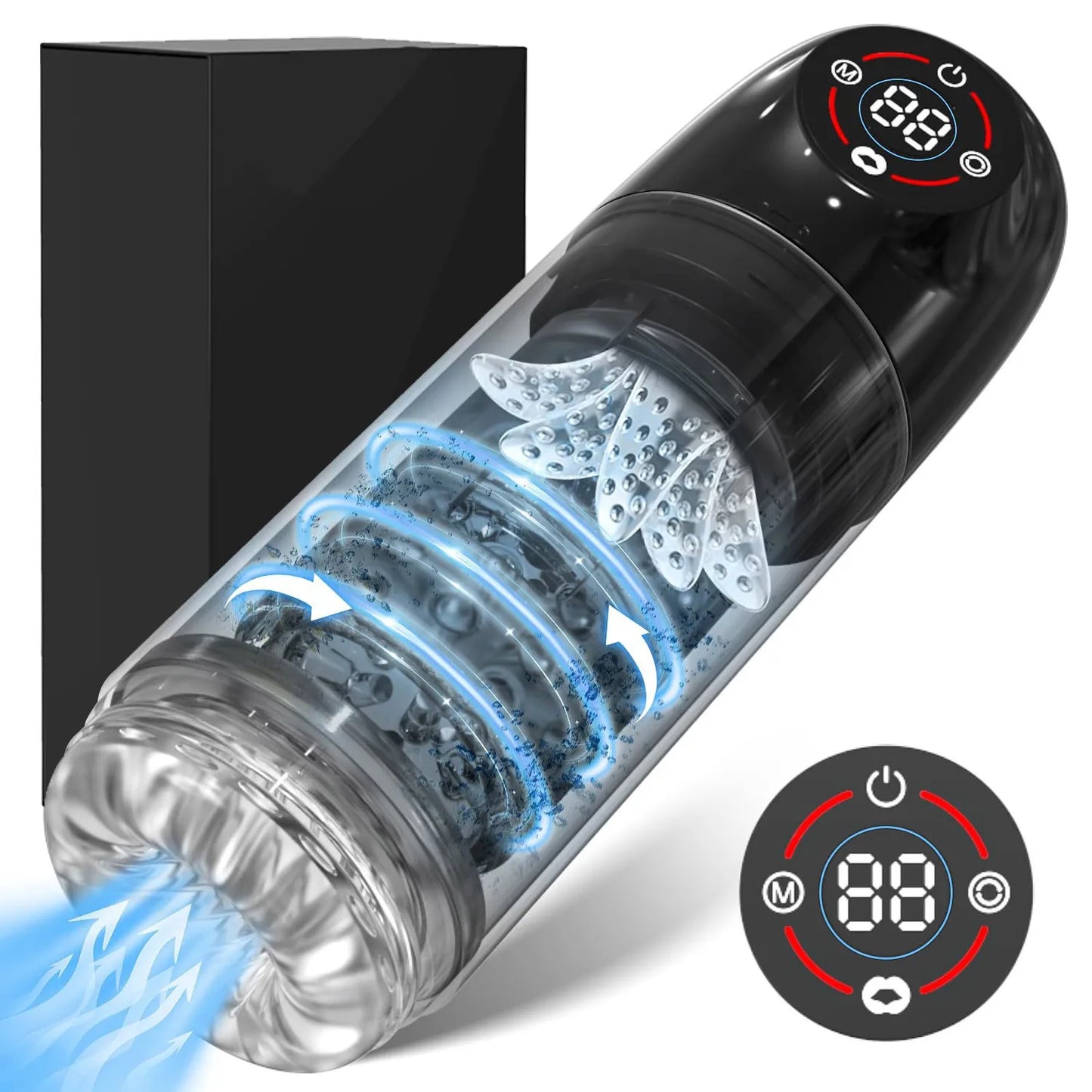 Automatic Male Masturbator with Sucking Vibrating Thrusting Rotating Licking Blowjob Machine Pocket Pussy Stroker Sex Toy Men