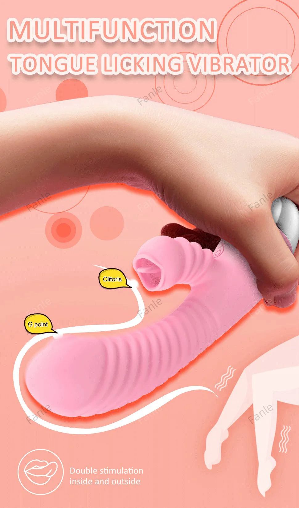 Vibrator For Women 2 In 1 Licking Machine Clitoris Stimulator G-Spot Powerful Vibro Dildo Wand Female Clit Sucker Adult Sex Toys