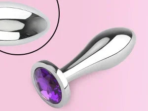Anal Butt Plug 3Pcs Set Safety Metal Anal Butt Plug Sex Toys with Crystal Diamond Beginner Anal Toys for Adult Unisex Adult Toys