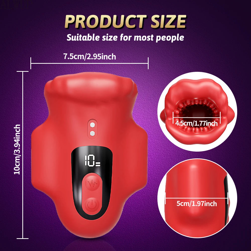 APP Mouth  Blowjob  Male  Stroker  Trainer  Adult  Toys for Prolong Endurance Pocket Pussy Vibrator Sex Toy Sex Machine for Men