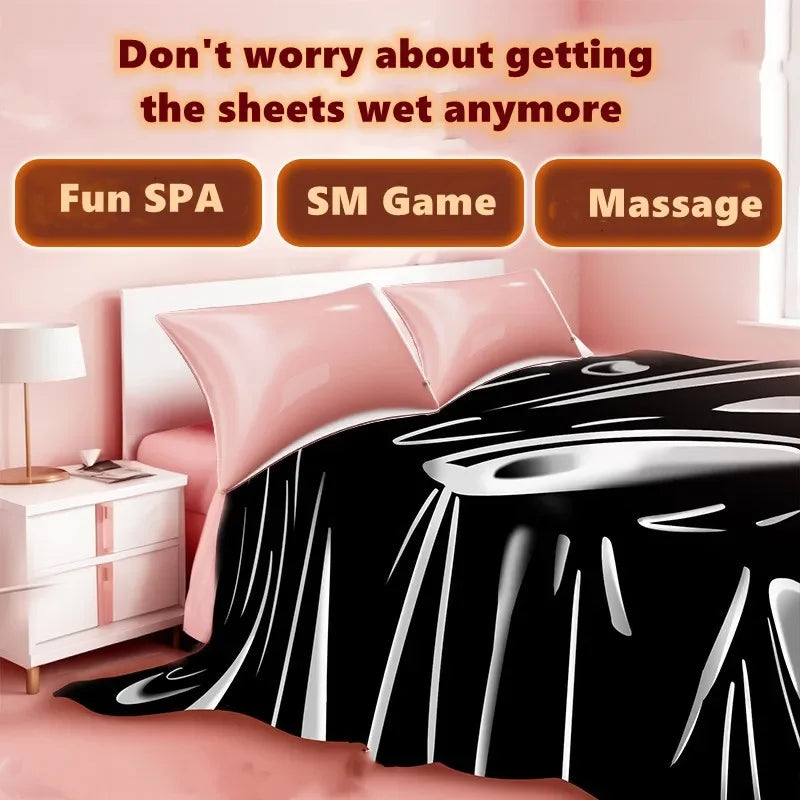 BDSM Lubricant Waterproof Adult Sex Bed Sheets Couple SM Slave Oil Massage Wax Resist Reusable Bed Cover Wetplay Sex Tool 2.1X2M
