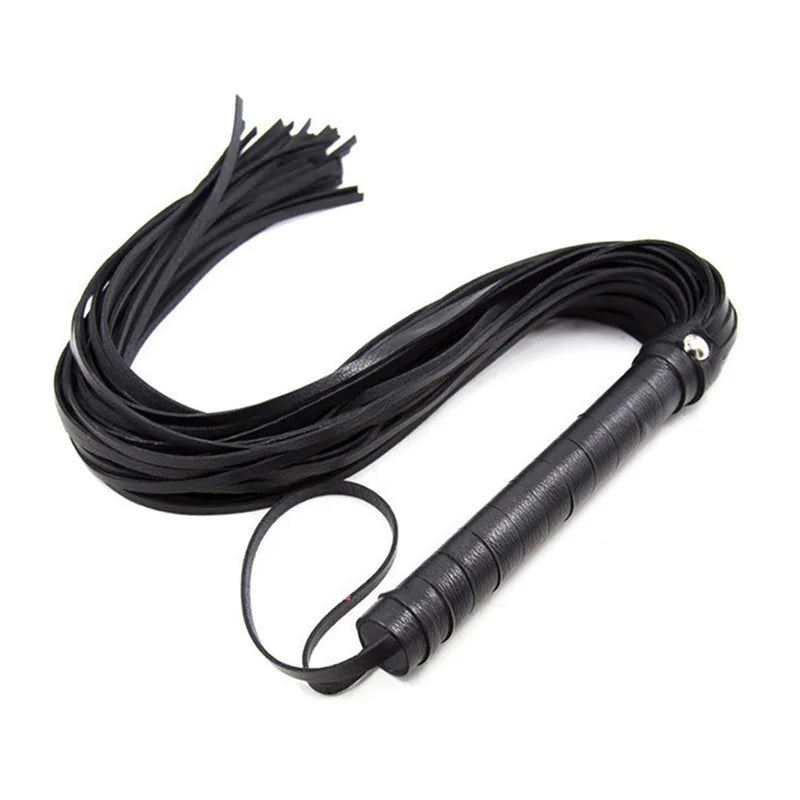 PU Leather Flogger Frisky Imprint Spanking Paddle Beat Submissive Sex Play Horse Crop Training Whip For Equestrian Riding Bat