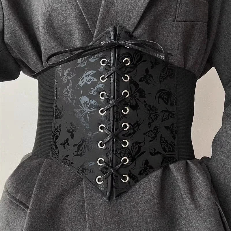 Sexy Women's Corset Body Shapewear Wide Leather Belt Cummerbunds Strap Belts for Women High Waist Slimming Corsets and Bustiers