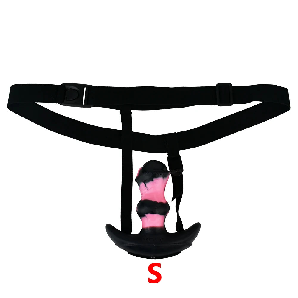 YOCY Mouth Gag Horse Dildo Adjustable Leather Strap on Sex Toy For Couple Game Bondage Muzzles