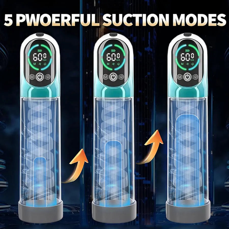 Electric Penis Pump with 5 Suction 6 Training Modes Automatic Male Masturbator LCD Pumps Enlargers Ault Sex Toys For Men
