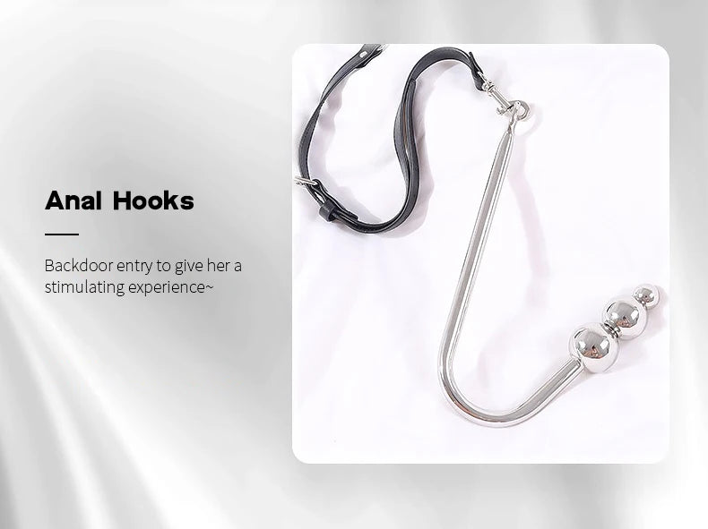 BDSM Sex Bondage Kit Restraints Bondage Restraints Metal Anal Hook Harness Necklace Bondage Handcuffs Adult Sex Toys Bondage Set