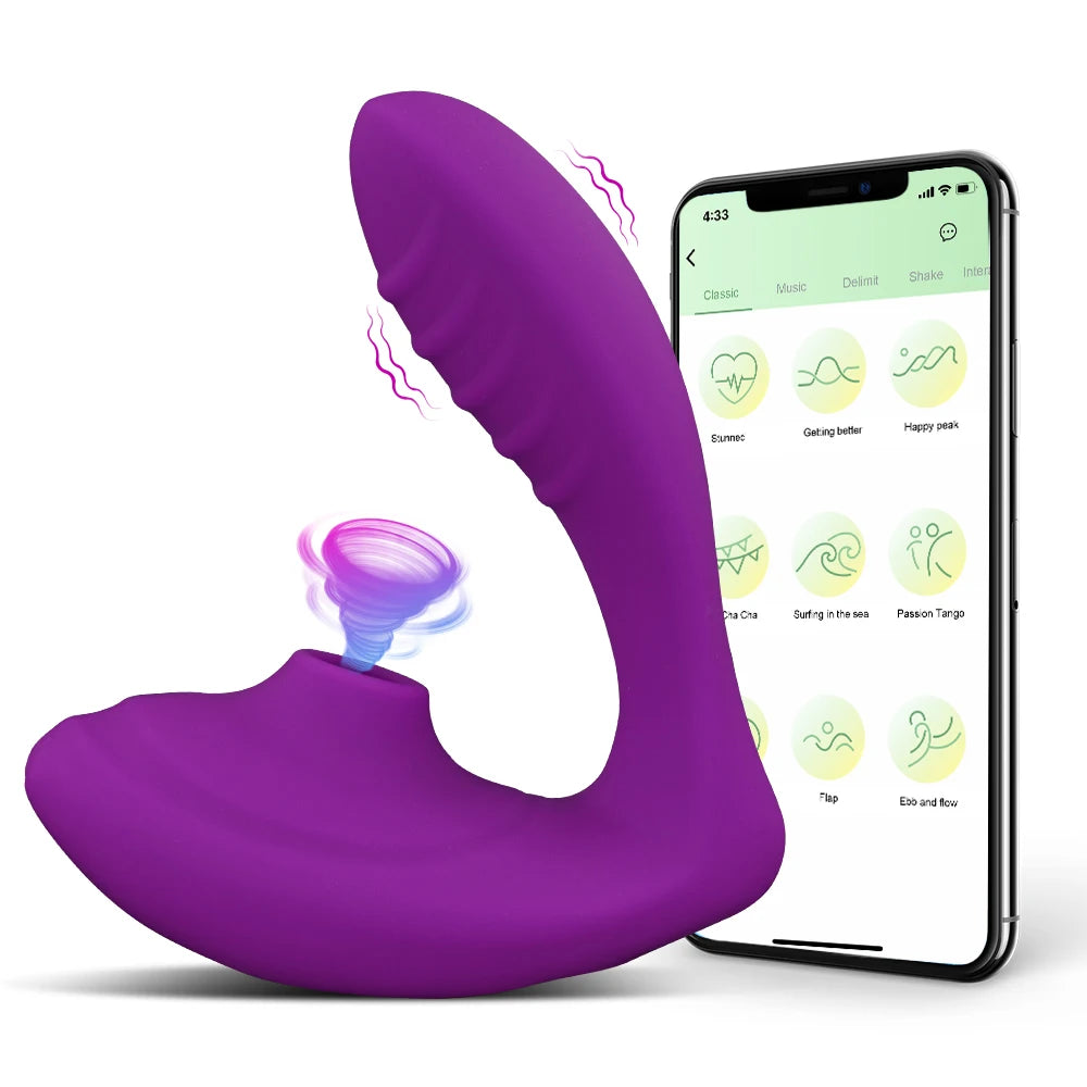 APP Controlled Vagina Sucking Vibrator 10 Speeds Vibrating Sucker Oral Sex Suction Clitoris Stimulator Erotic Sex Toys for Wome