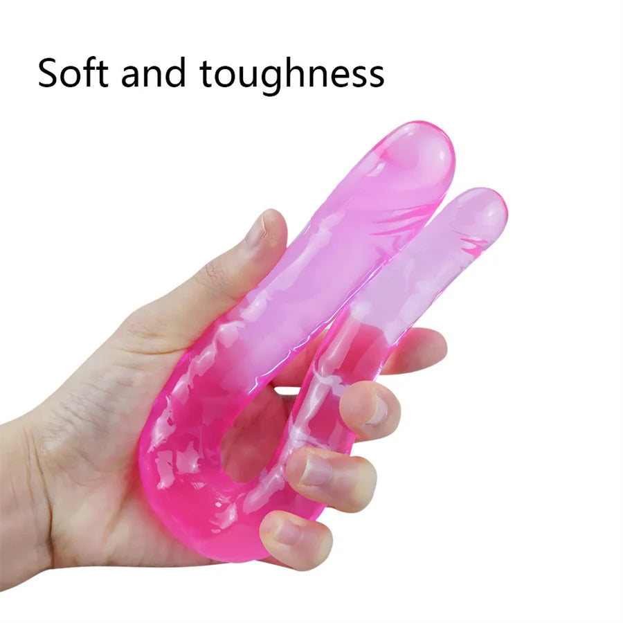 Double Dildo Realistic Mini Soft Dildo Lesbian Masturbator Flexible Fake Penis For Women Vaginal Anal Plug Sexy Toys Adult Games