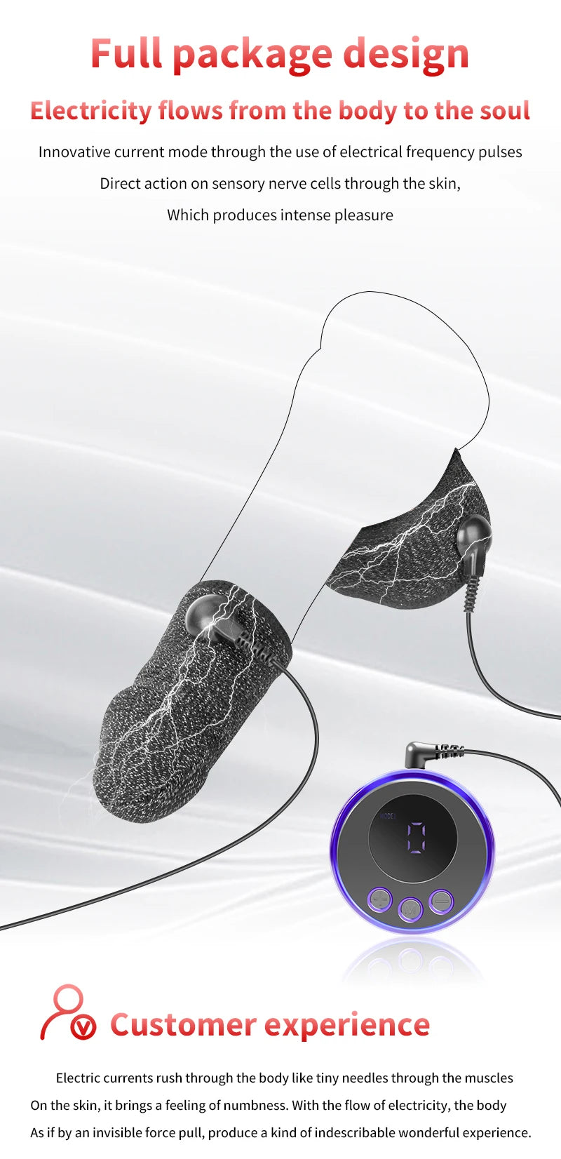 Electric Shock Penis Ring Fabric Massage Scrotum Sleeve Men Dick Testicles Scrotum Chastity Cage Cock Ring Adult Sex Toys