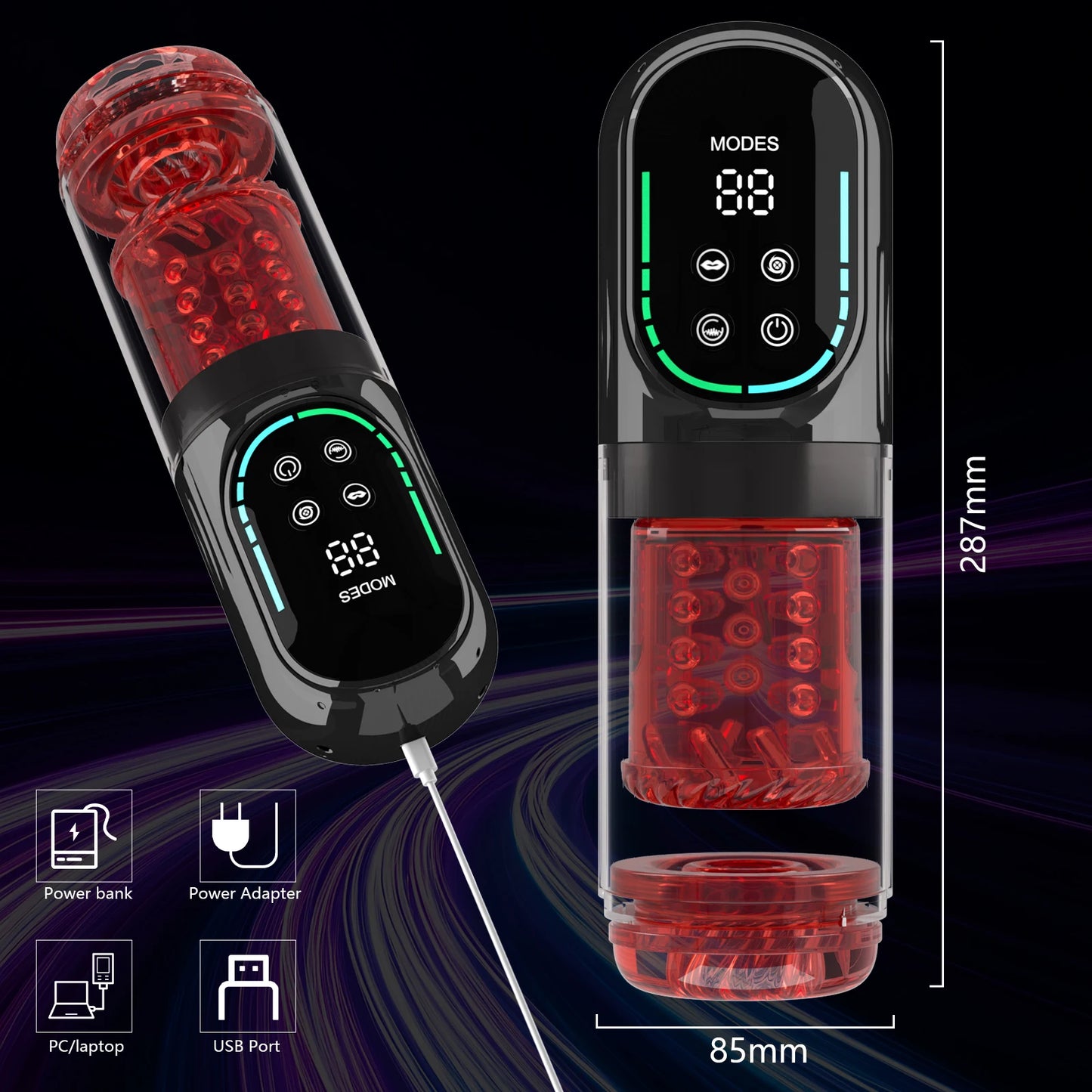 LCD Penis Pump Pocket Pussy Male Masturbator Vacuum Pump Thrusting Rotating Vibrating Sucking 3D Stroker Sex Toys for Man