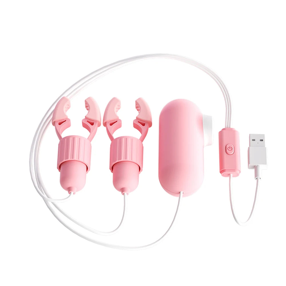 Nipple Clamps Vibrator Women Tongue Licking Strong Sucking Breast Massage Vibrating Toys Adults Female Masturbator Sex Toys 18+