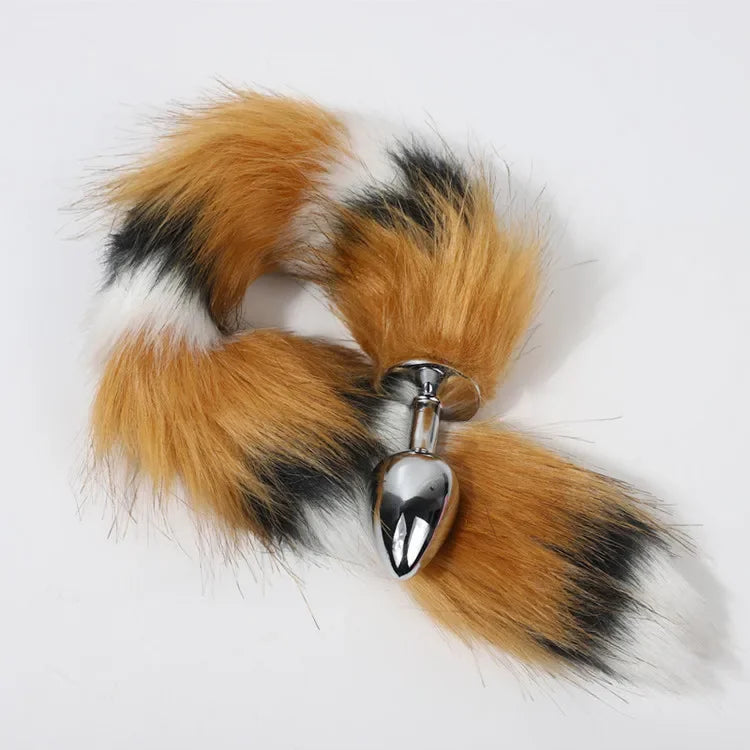 Anal Plug Metal Long Tail Anal Toys Sexy Fox Tail Anal Plug Adult Products Cosplay Sex Toys for Woman Men BDSM Beginner Sex Toys