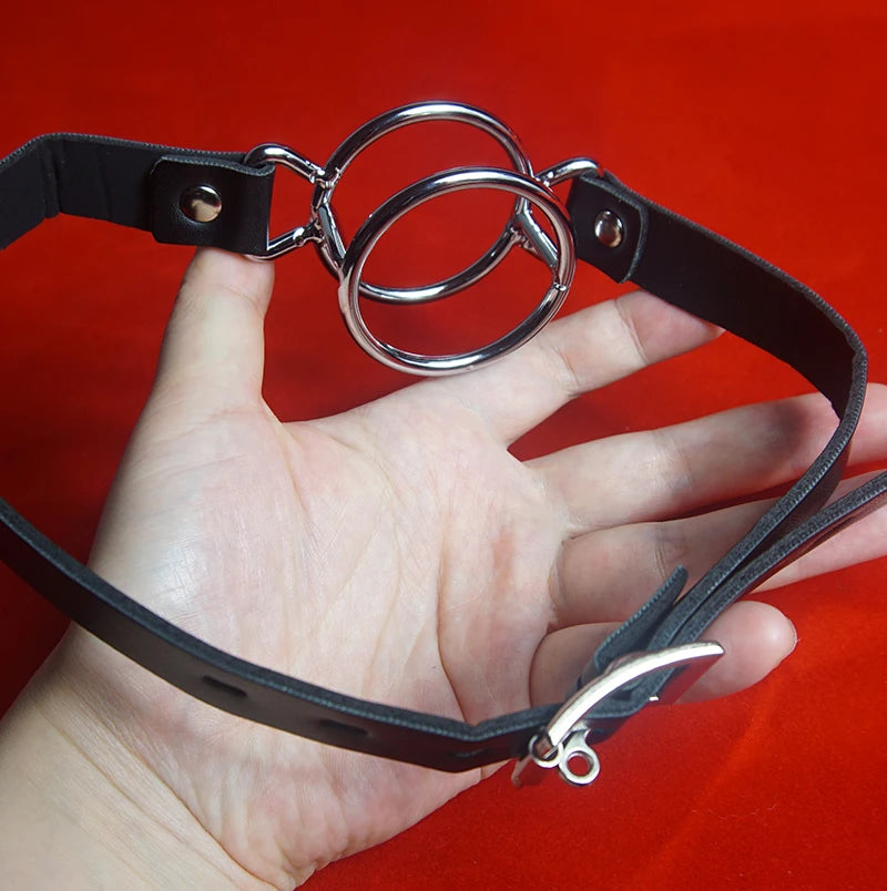 BDSM Mouth Ring Gag Deep Throat,Double Round Slave O-Ring Gags Bondage,Submissive Sex Toys for Couples,Restrsaints,Adult Games