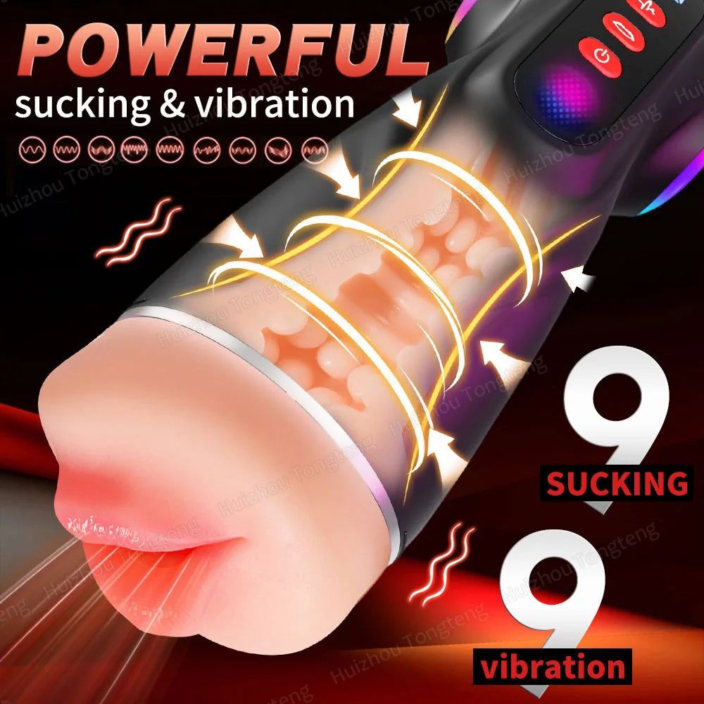 Automatic Male Masterbator with APP Control 9 Sucking Vibrating Thrusting Modes Men Sex Toys Penis Pump Adult Blowjob Stroker
