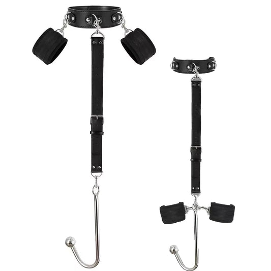 BDSM Sexual Couples Training Kit Metal Anal Hook Necklace Bondage Handcuffs Sex Toys for Women Sadomasochism Accessories