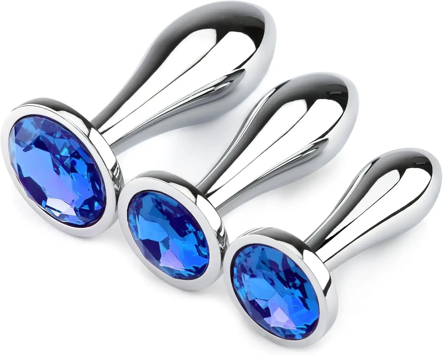 Anal Butt Plug 3Pcs Set Safety Metal Anal Butt Plug Sex Toys with Crystal Diamond Beginner Anal Toys for Adult Unisex Adult Toys