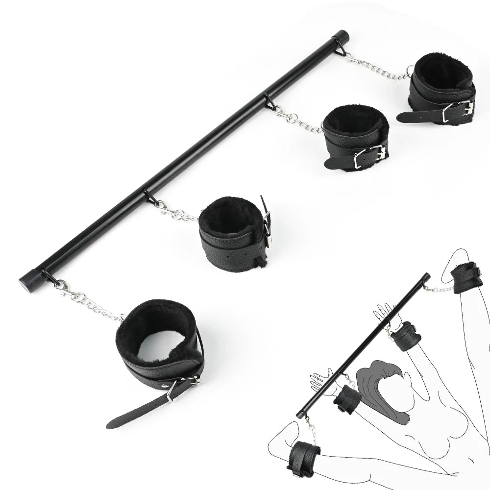 BDSM Neck to Wrist Restraints Bondage Set Adjustable Bondage Set Bed SM Games Play Sex Toys for Women Couples ﻿Adult Goods 18+