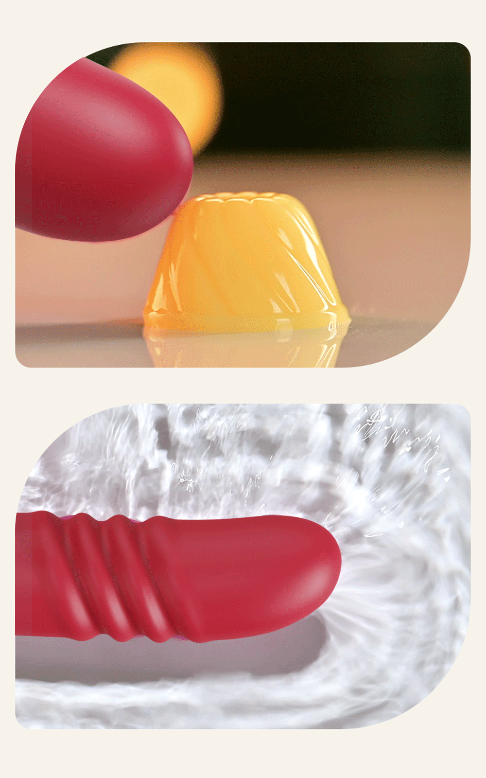 Erotii Premium rabbit vibrator & telescopic dildo with powerful rotating and vibrating functions.