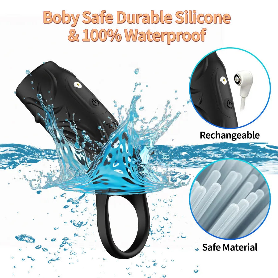 Vibrator Men's Enlargement Thickened Penis Sperm Lock Penile Sexual Crystal Wolf Teeth Set Adult Sex Toy Penis Extender Pump