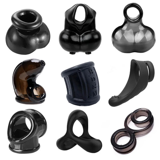 Penis Ring For Men Delay Ejaculation Erection Sex Product Scrotum Sleeve Dick Enlarger Ring Cock Cage Male Chastity Belt Sex Toy