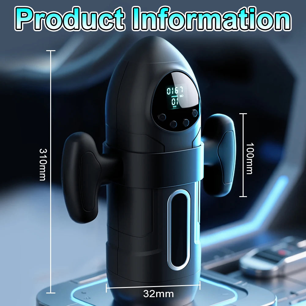 Male Vibrator Automatic Thrusting Sucking Sex Machines Pussy Penis Sleeve Blowjob with Handle LCD Display Pocket Male Adult Toys