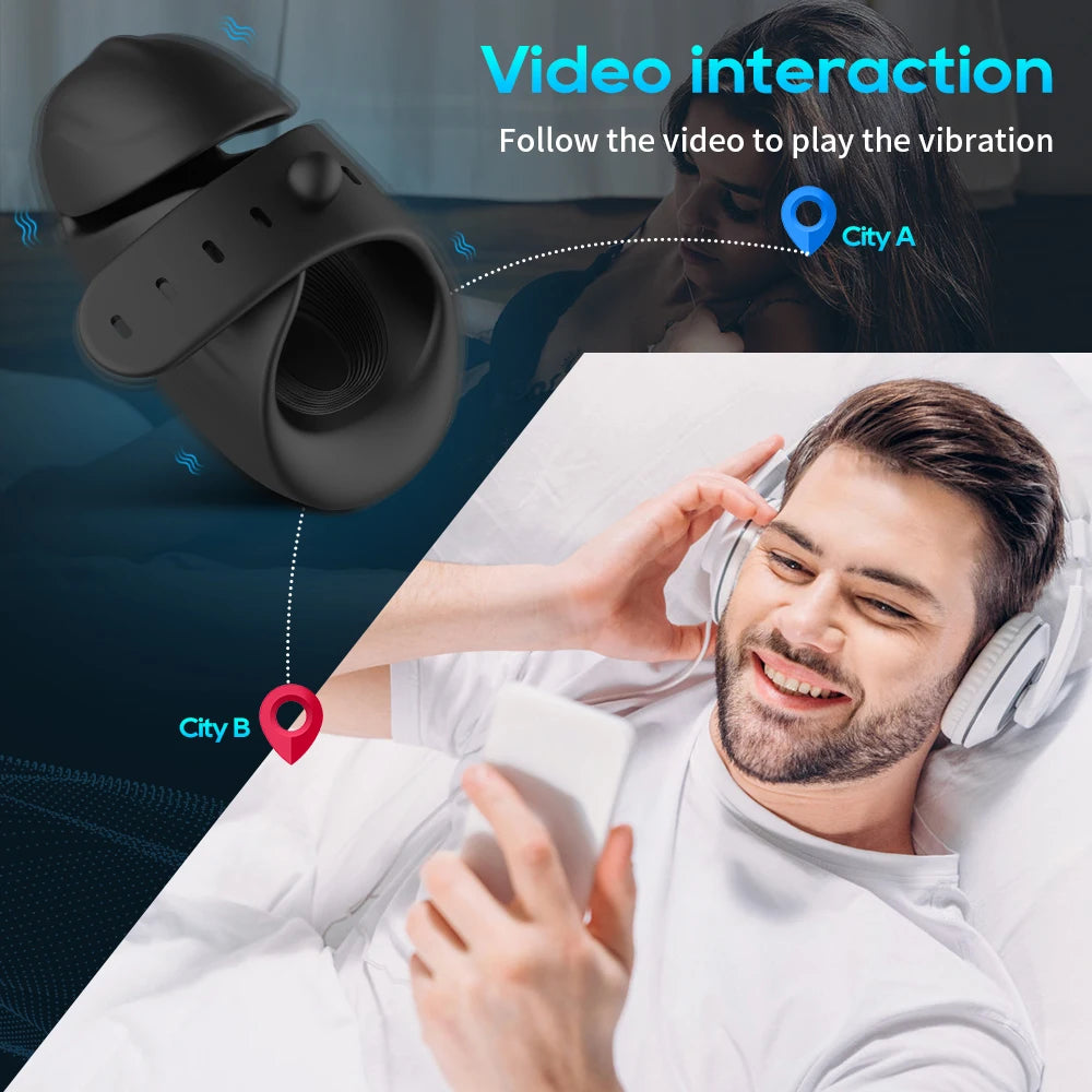 Male Masturbator Adjustable Penis Training Vibrator with APP Control Delay Ejaculation Cock Ring Glans Trainer Sex Toys for Men