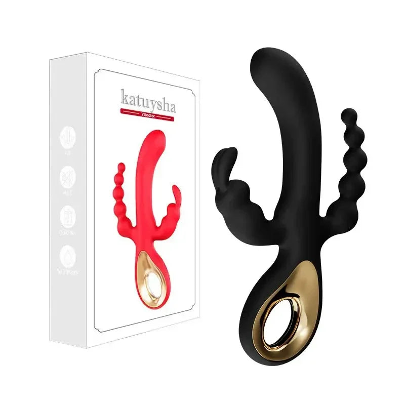 3 In 1 Dildo Rabbit Vibrator for Women G-Spot Clitoris Stimulator Anal Plug Orgasm Masturbator Female Masturbation Sex Toys 18