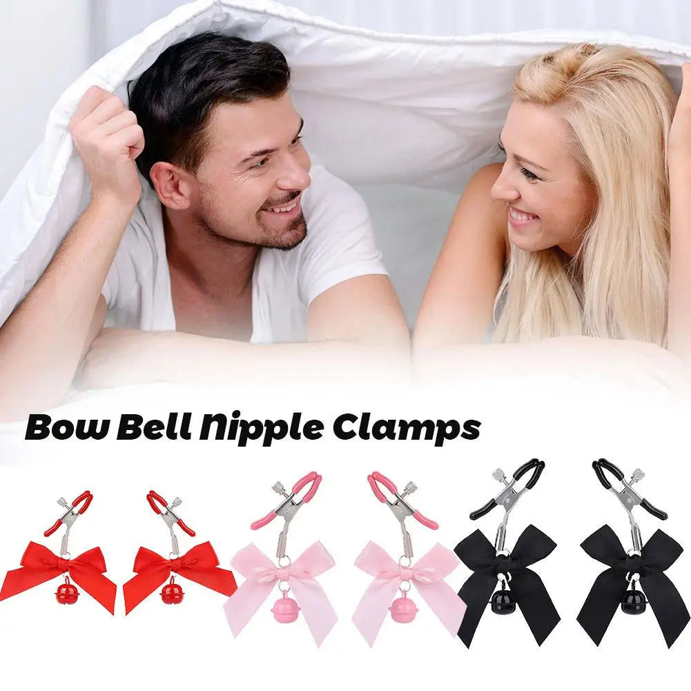 BDSM Sexy Bow Adjustable Nipple Clamp Breast Bdsm Small Bell Adult Fetish Flirting Teasing Sex Toy For Couple Nipple Clip Breast
