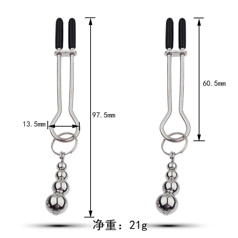 BDSM Bondage Nipple Clamp Sex Breast Clamp Clips Metal Nipple Shaking Clamps Breast Clip Sex Slaves Breast-Enhancing