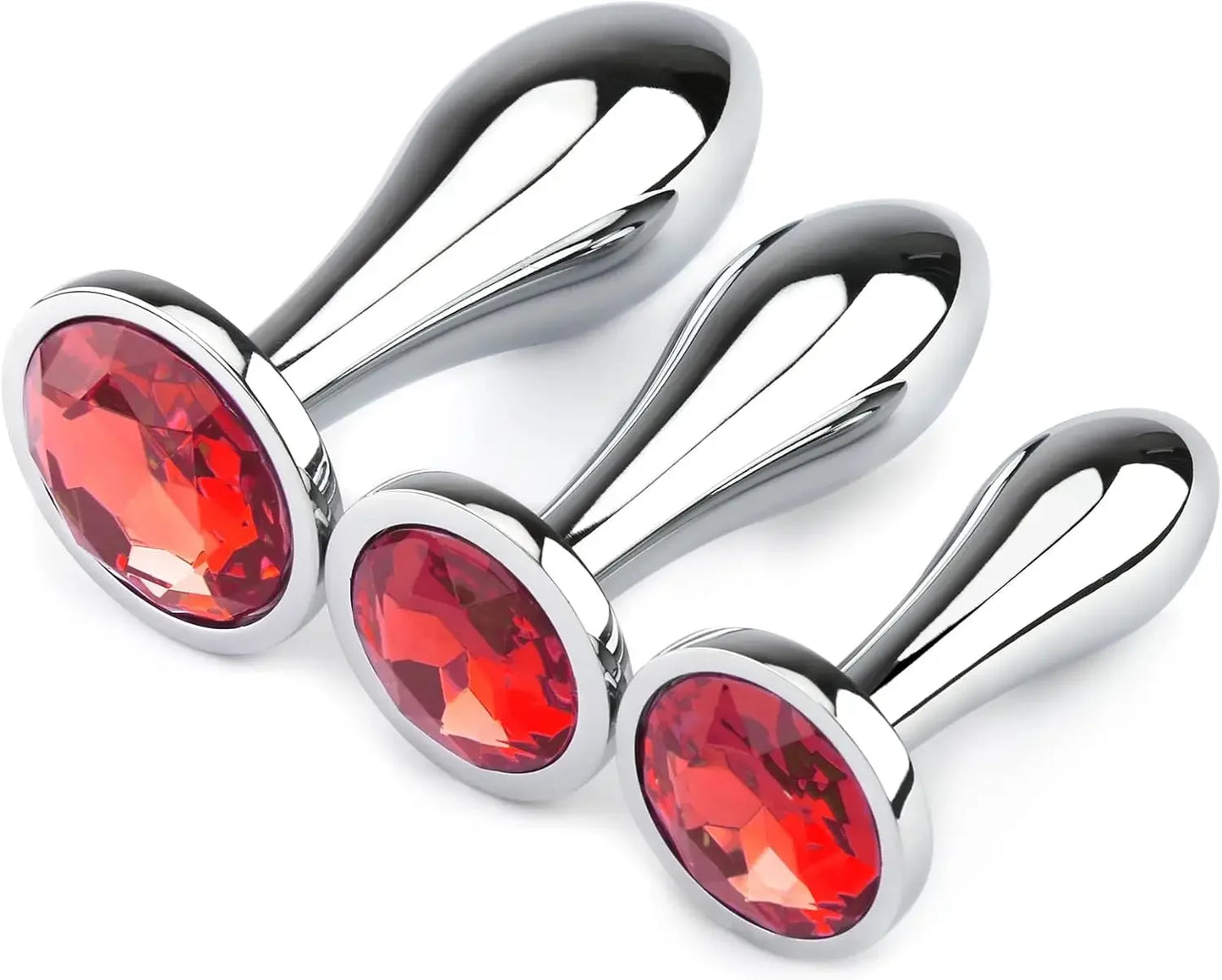 Anal Butt Plug 3Pcs Set Safety Metal Anal Butt Plug Sex Toys with Crystal Diamond Beginner Anal Toys for Adult Unisex Adult Toys