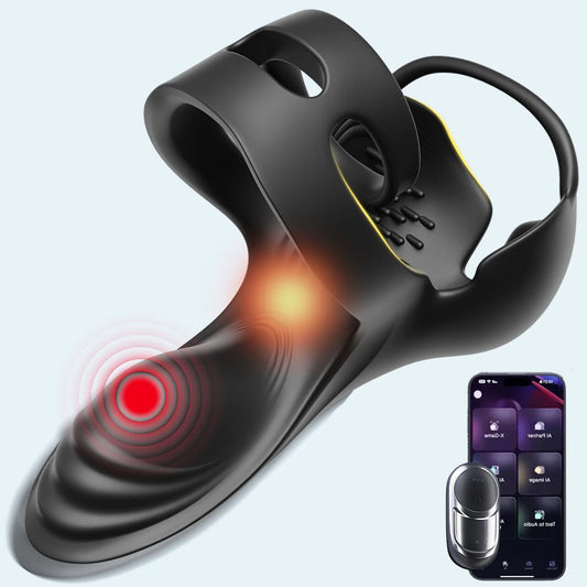 Vibrating Cock Ring Sex Toy for Men Penis Ring Vibrator APP Control Male Sex Toy for Testicle Stimulator Adult Toy Men Erection