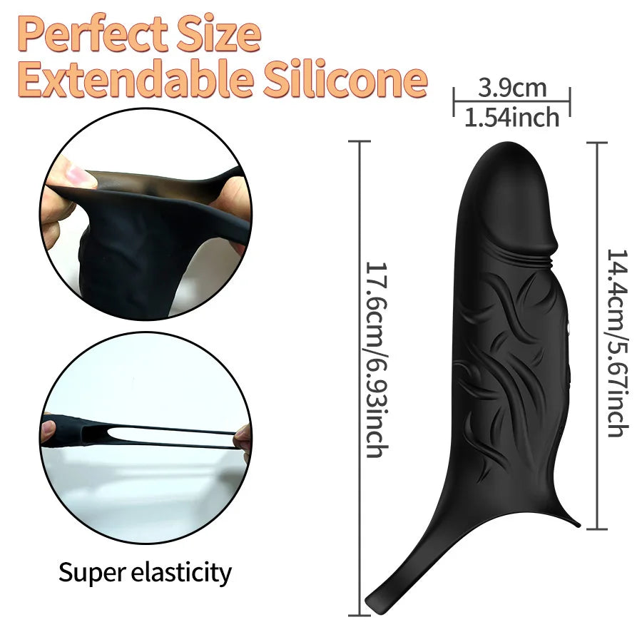 Vibrator Men's Enlargement Thickened Penis Sperm Lock Penile Sexual Crystal Wolf Teeth Set Adult Sex Toy Penis Extender Pump