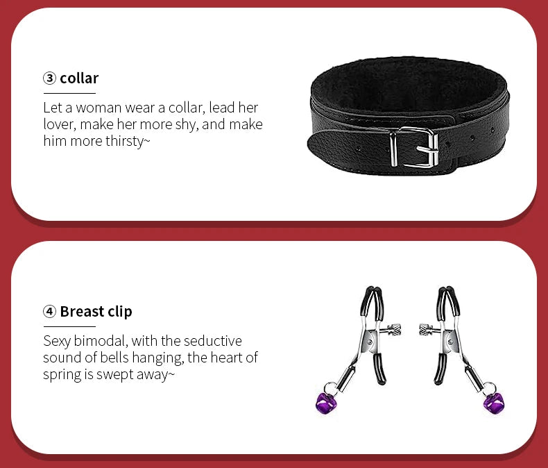 Bondage for Sex 11 Pcs BDSM Leather Bondage Sets Restraint Kits lBondage Gear Accessories for Women and Couples Adult Sex Toy