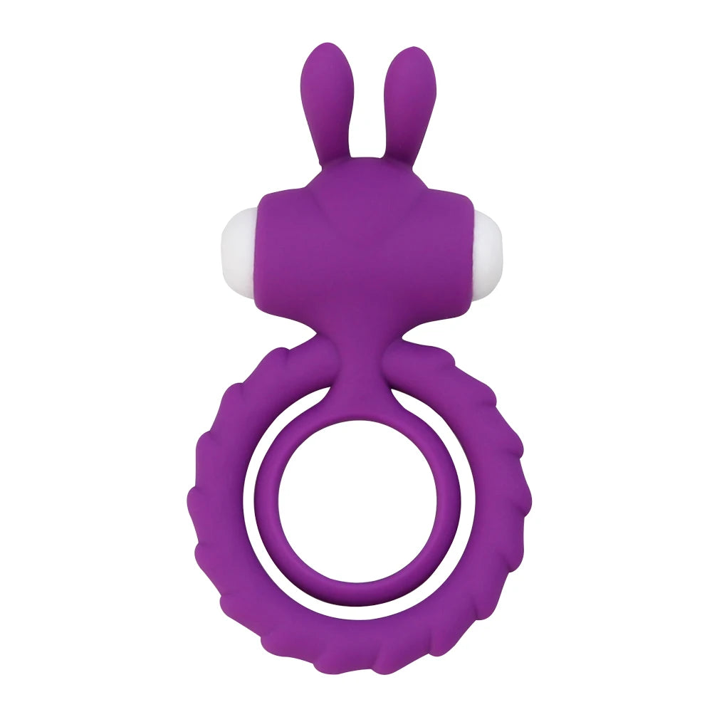 Dual Vibrating Cock Ring Dick Penis Ring Cockring Soft Silicone Adult Sex Toys for Men for Couples Enhancing Harder Erection