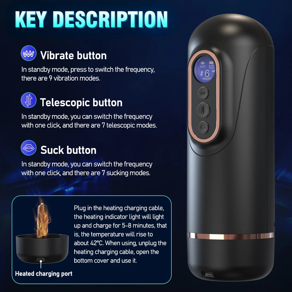 Automatic Thrusting Male Vibrators Sucking Vibrating Modes Pussy Pocket Sex Toys for Men Electric Penis Pump Masturbator Machine