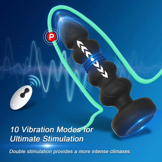 Remote Control Wireless Impact Vibration Anal Plug Beaded Sex Toys For Men And Women Toys For Anal Expansion Training Adult Toys