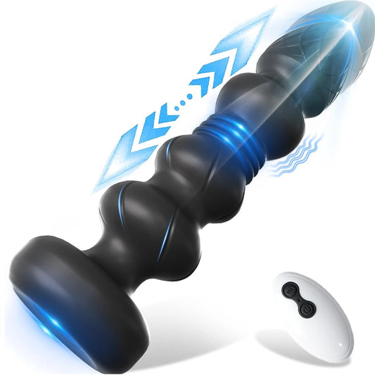 Remote Control Wireless Impact Vibration Anal Plug Beaded Sex Toys For Men And Women Toys For Anal Expansion Training Adult Toys