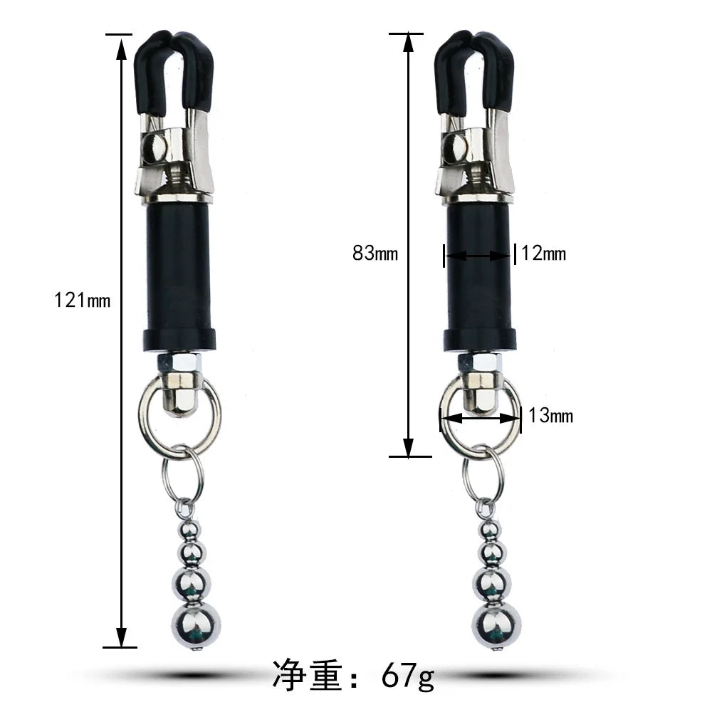 BDSM Bondage Nipple Clamp Sex Breast Clamp Clips Metal Nipple Shaking Clamps Breast Clip Sex Slaves Breast-Enhancing