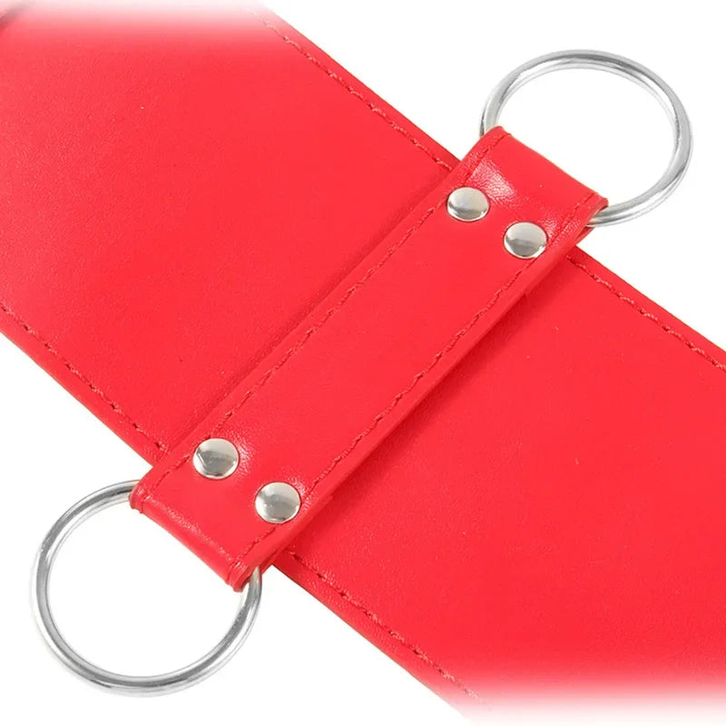 Bdsm Full Body Leather Restraint Straps Hand Behind Back Bondage Bondage Black Belt Arm Body Binder Glove Sleeves Sex Bandage