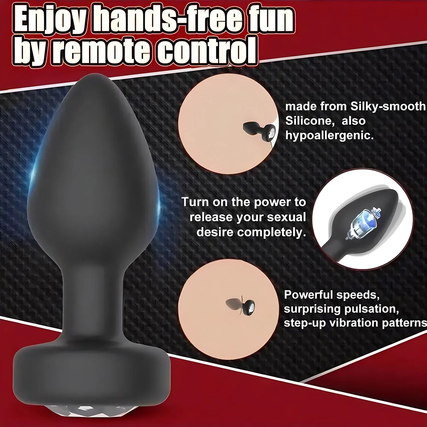 Anal Plug Vibrator for Men/Female Wireless Remote Control Butt Plug Portable Massager Dildo Vibration Sex Toys for Adult Toys
