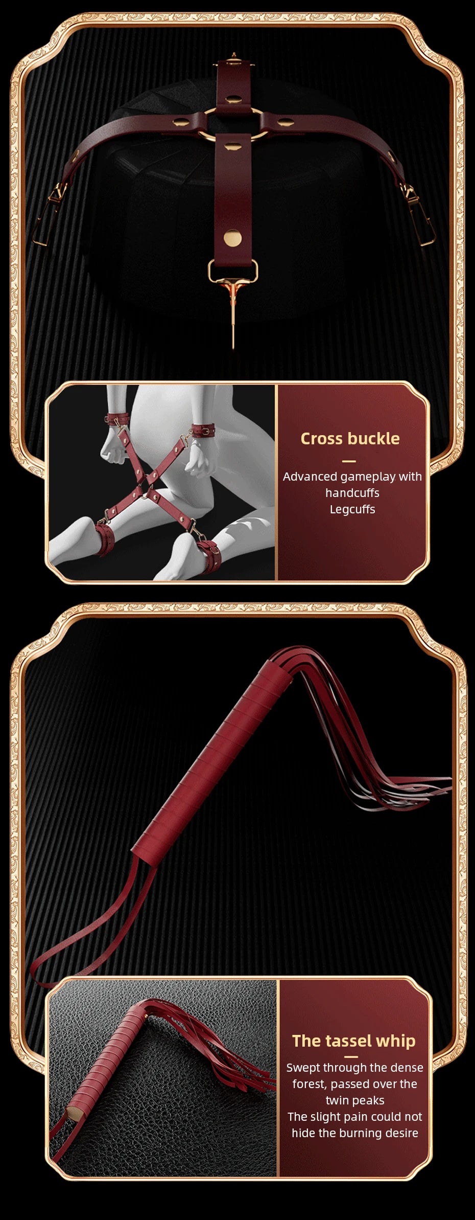 Premium BDSM Bondage Kit for Couples Bed Restraints Women's Bandage Slave Collars Obedience Adult Erotic Accessories