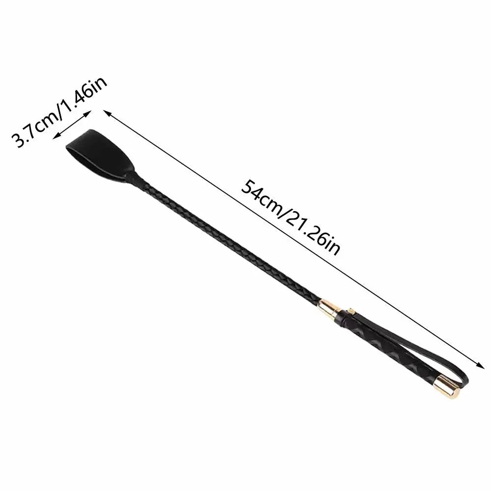 54CM Black PU Leather Spanking Paddle Long Whip Flirting Slave BDSM Bondage Flogger Sex Toys For Woman G Spot Sex Shop