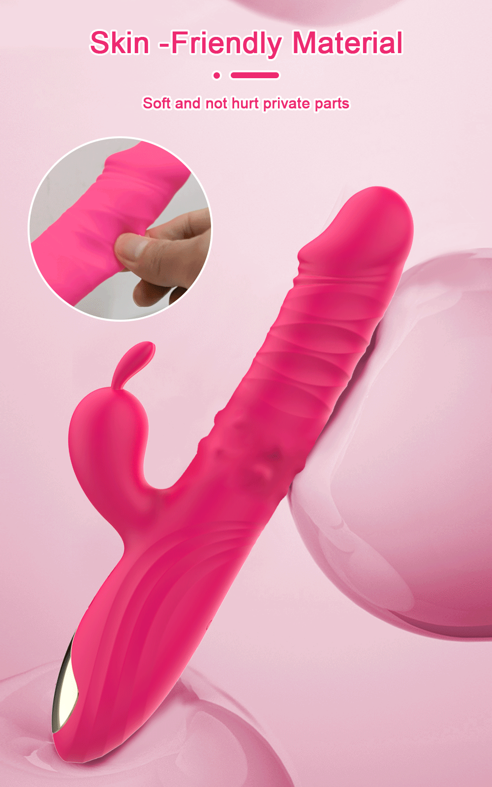 Rabbit Vibrator G-Spot Vaginal Stimulator Telescopic Clitoral Female Masturbator Massager Licking Dildo Adult Sex Toys for Women