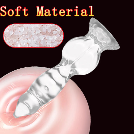 Dog Knot Dildo Soft Anal Plug Realistic Dildo Anal Trainer Adult Sex Toys with Strong Suction Cup Anus Dilator Masturbator