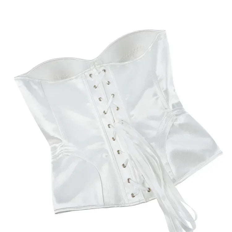 Corsets Bustiers for Women Overbust Corset With Cup Corselet Top Sexy Bridal Costume Long Torso Hourglass Waist Korsett White