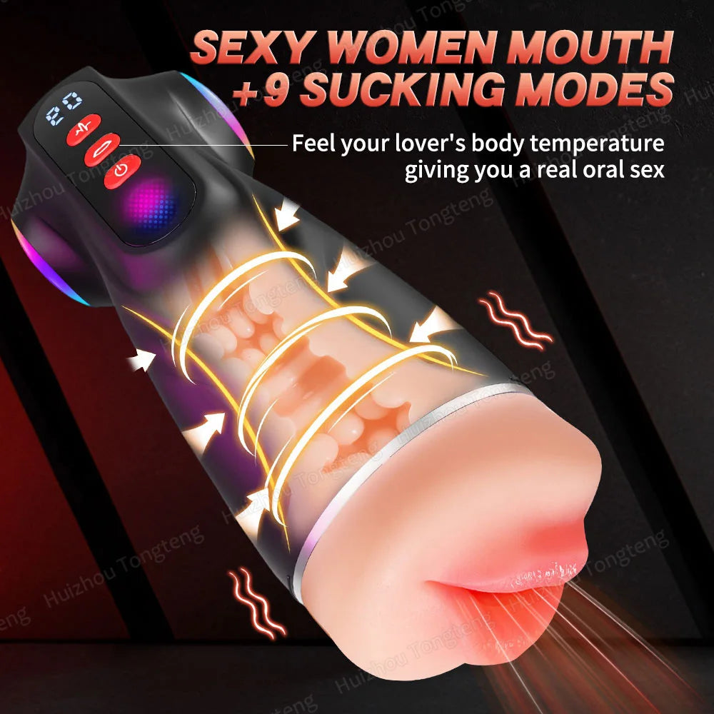 Automatic Male Masterbator with APP Control 9 Sucking Vibrating Thrusting Modes Men Sex Toys Penis Pump Adult Blowjob Stroker