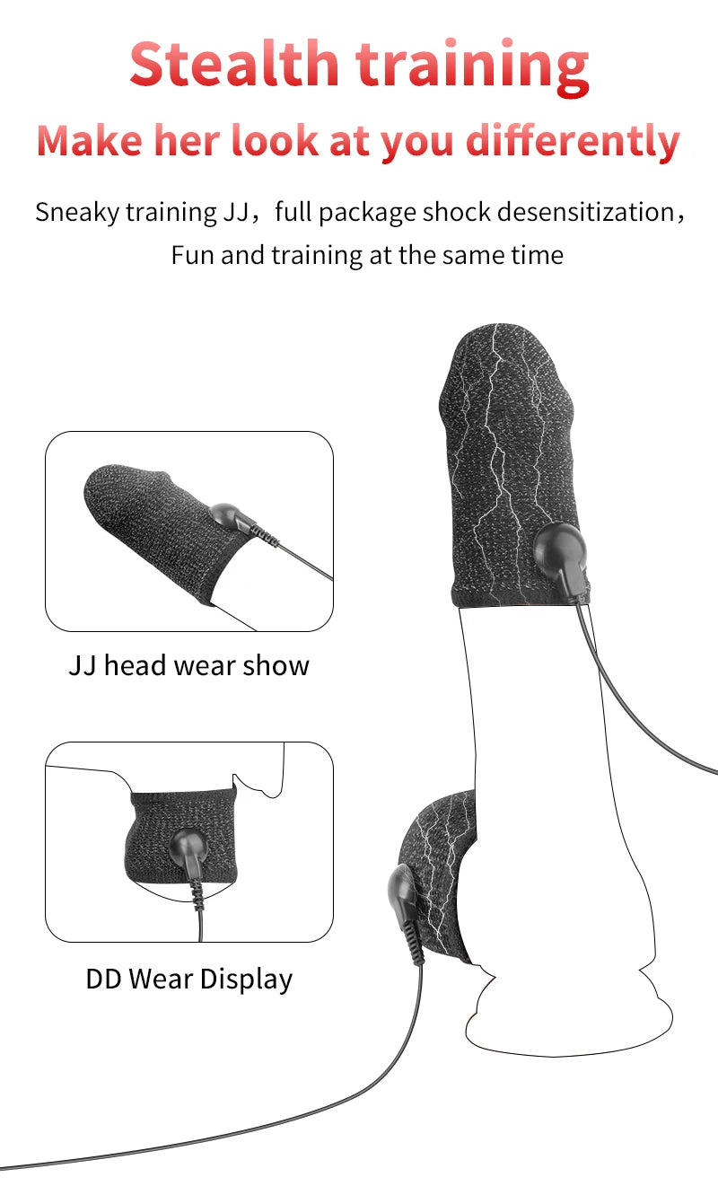 Electric Shock Penis Ring Fabric Massage Scrotum Sleeve Men Dick Testicles Scrotum Chastity Cage Cock Ring Adult Sex Toys