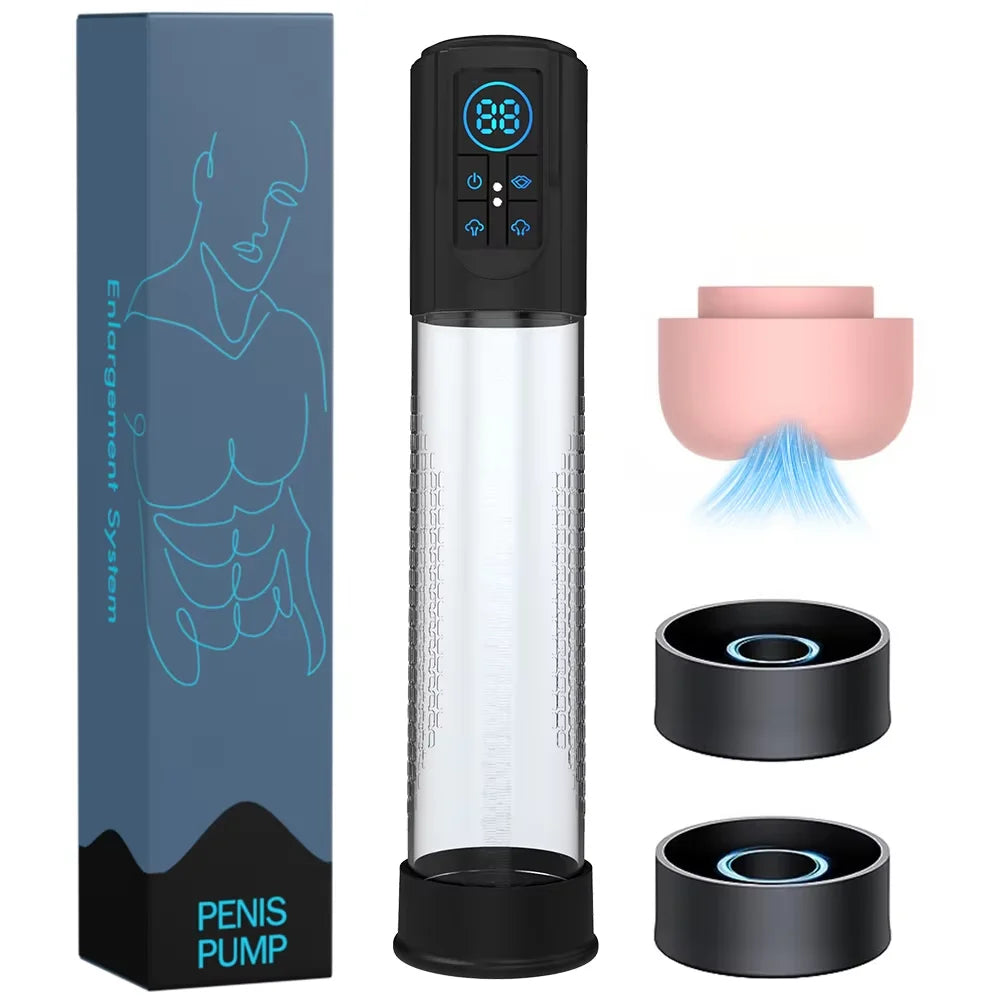 IPX7 Electric Penis Pump Adult Sex Toys Dick Enlarger for Men Erection Air Water Extender 4 Training 3 Suction Male Masturbator