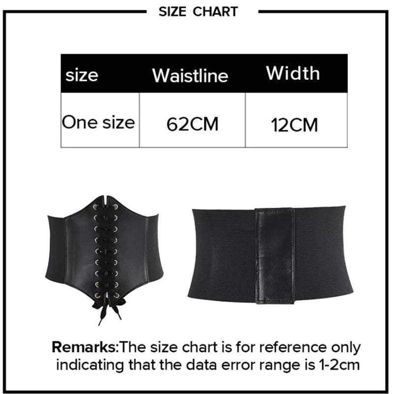 Women's Corset Body Shapewear Sexy Wide Leather Belt Cummerbunds Strap Belts for Women High Waist Slimming Corsets and Bustiers